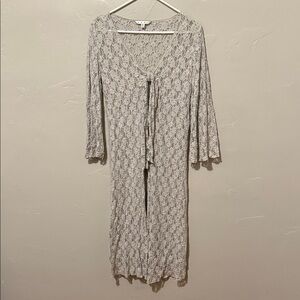 CAbi Lace Dull Length Cardigan Jacket in Gray Small